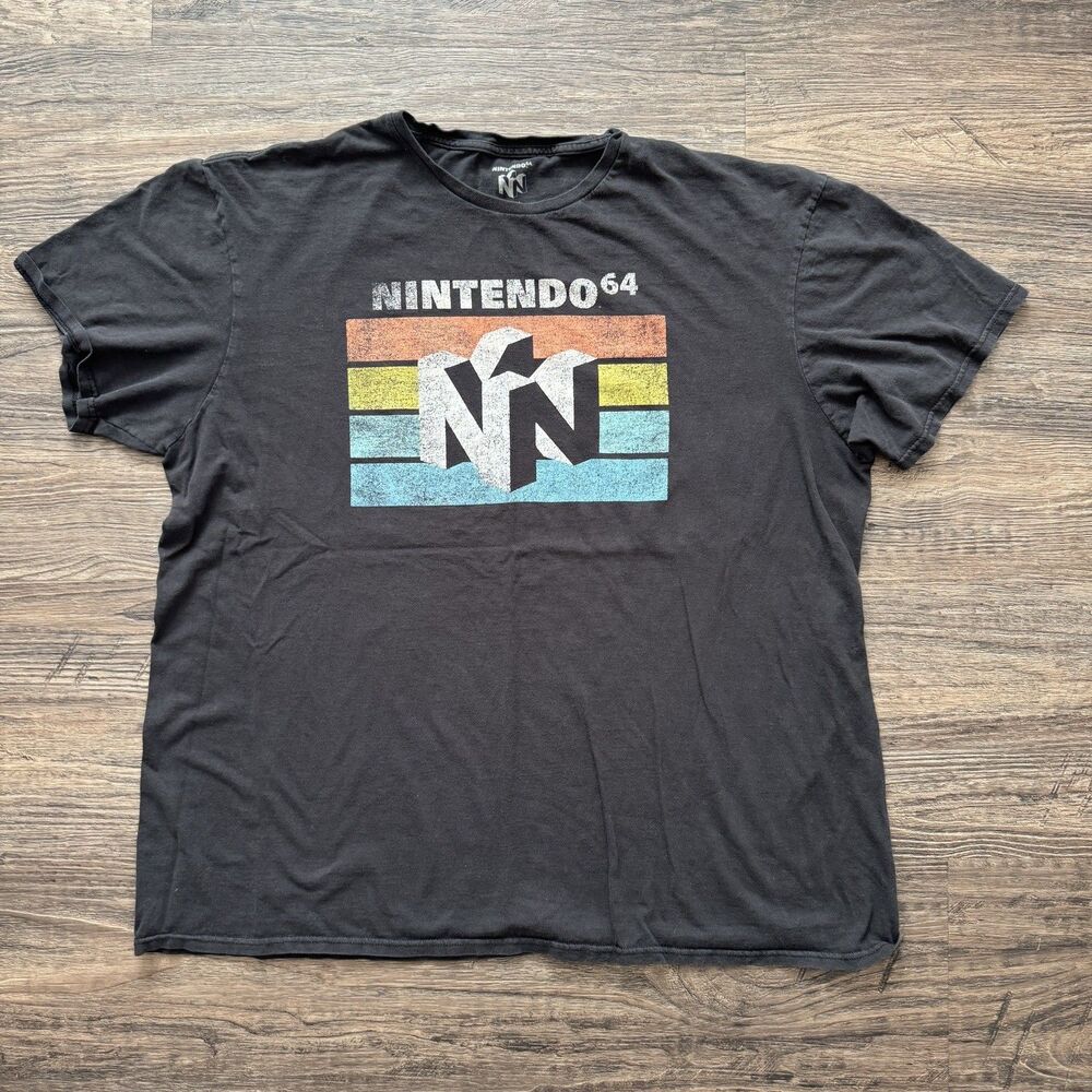 NINTENDO 64 T Shirt 2XL XXL Black Officially Licensed Classic Vintage Logo